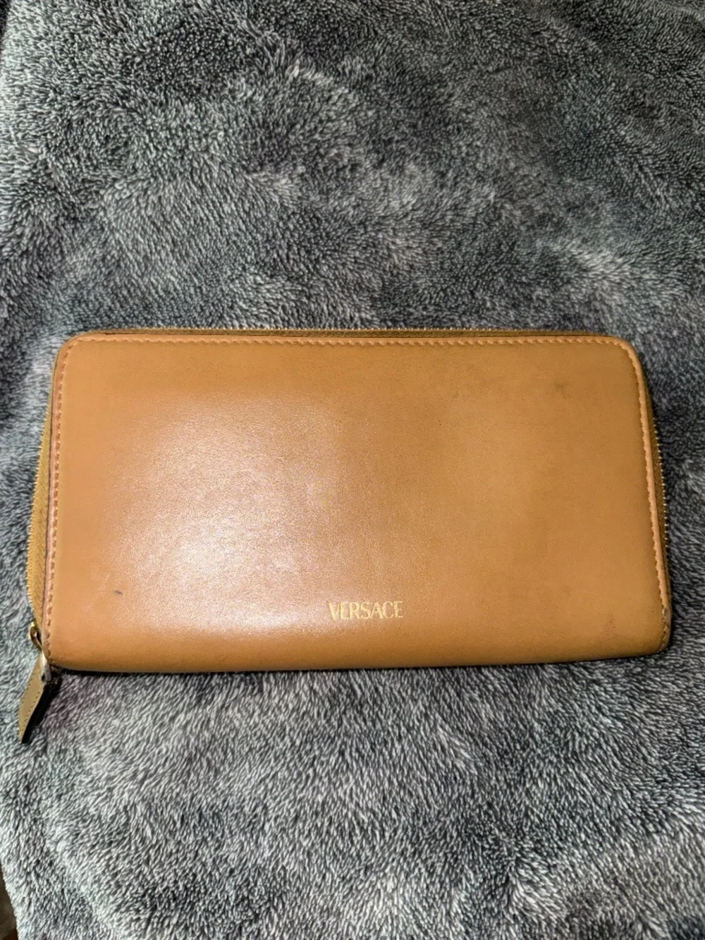 Versace tan wallet